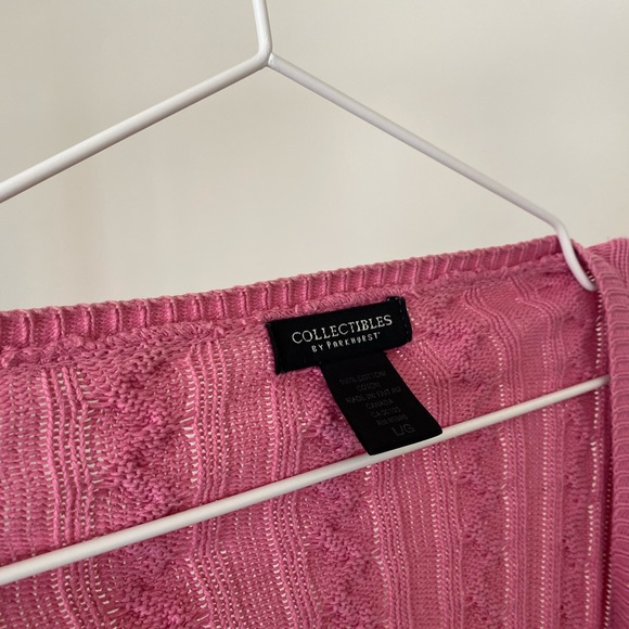 Pink Cable Knit Cardigan - Picture 7 of 7